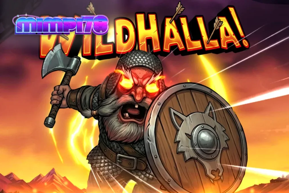 Tampilan visual slot Wildhalla dengan tema Viking dan fitur Walking Wild