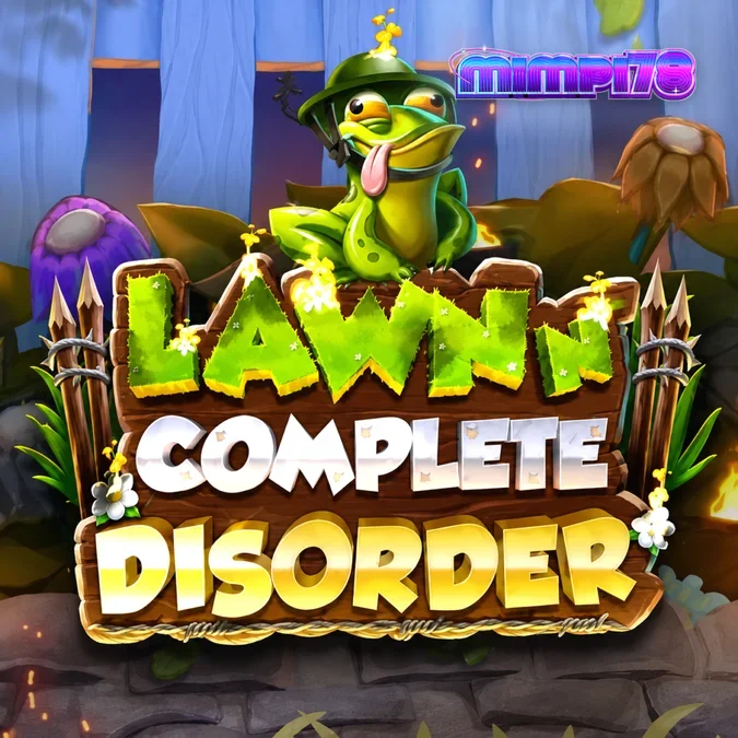 Lawn N’ Complete Disorder slot game screen with mutant vegetables and garden gnome